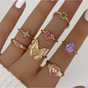 7PC Gold Stackable Ring Set